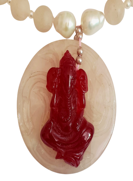 Ruby Ganesha pendant