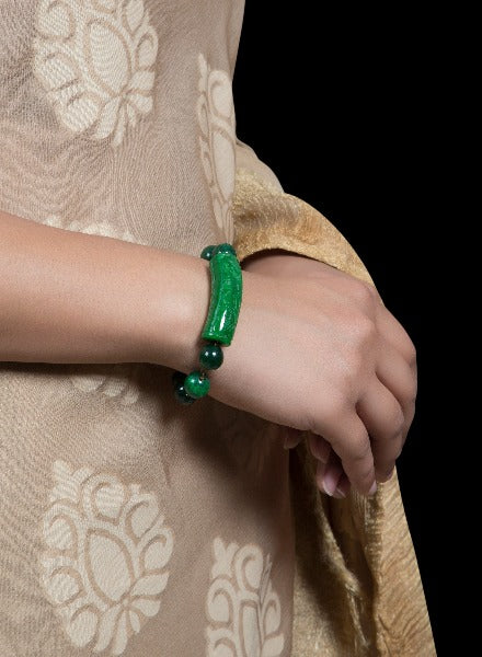 green beaded jade bracelet
