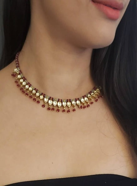 Kundan string with aventurine & ruby