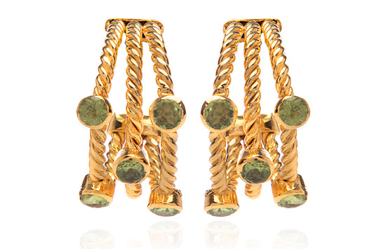 Phrenite cabachon pure silver earrings