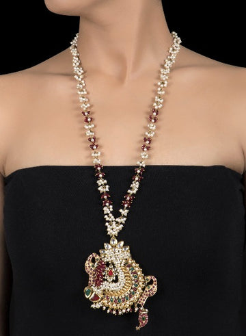 Fusion pearl & gold pendant