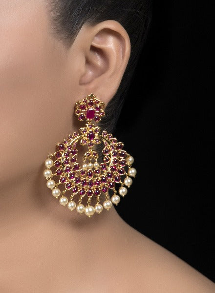 Ruby & gold earrings