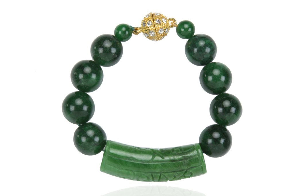 green beaded jade bracelet