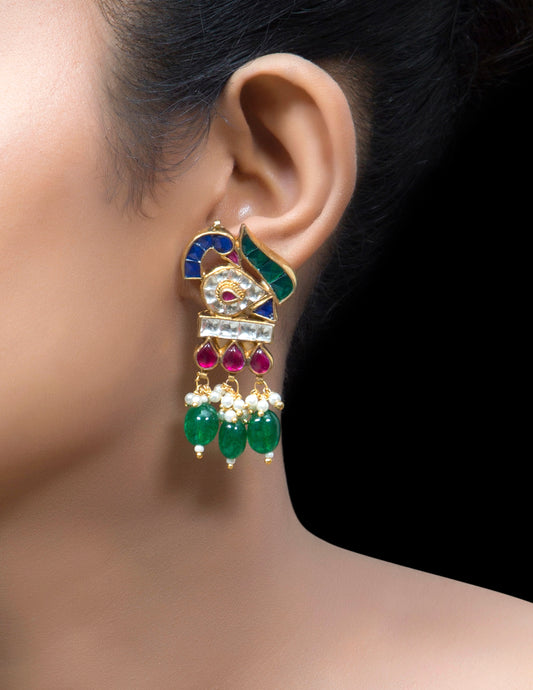 Multi coloured stone earrings
