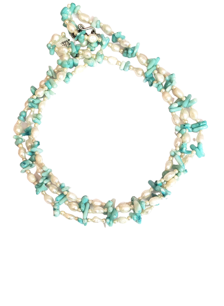 Pearl & turquoise necklace
