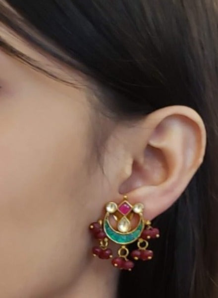 Onyx crescent earrings