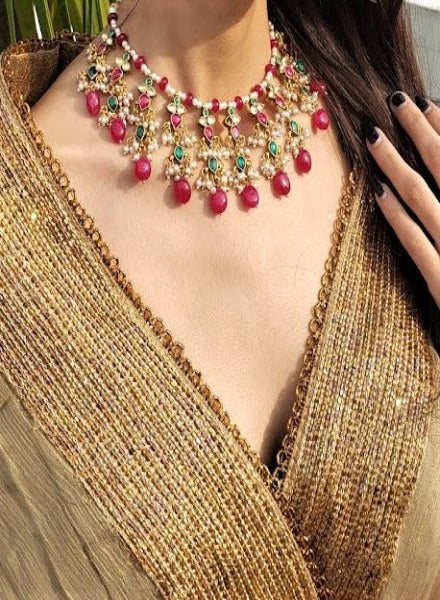 Kundan and ruby necklace
