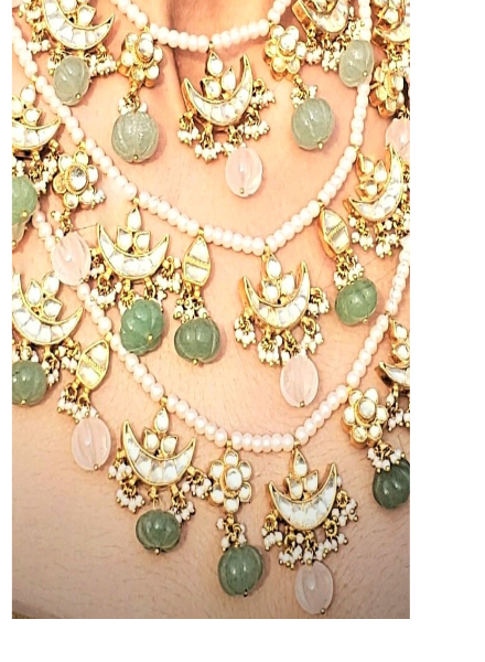 Pearl & Aventurine kundan necklace